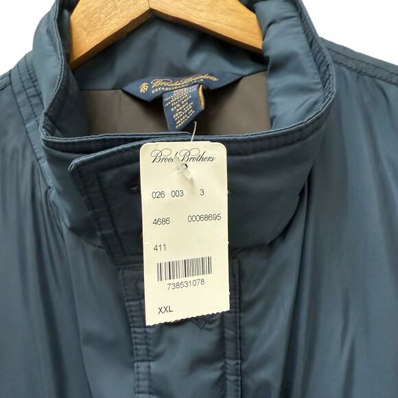 NWT Brook Brothers Puffer Blue Jacket Duck Down Men’s Size XXL - Picture 6 of 13